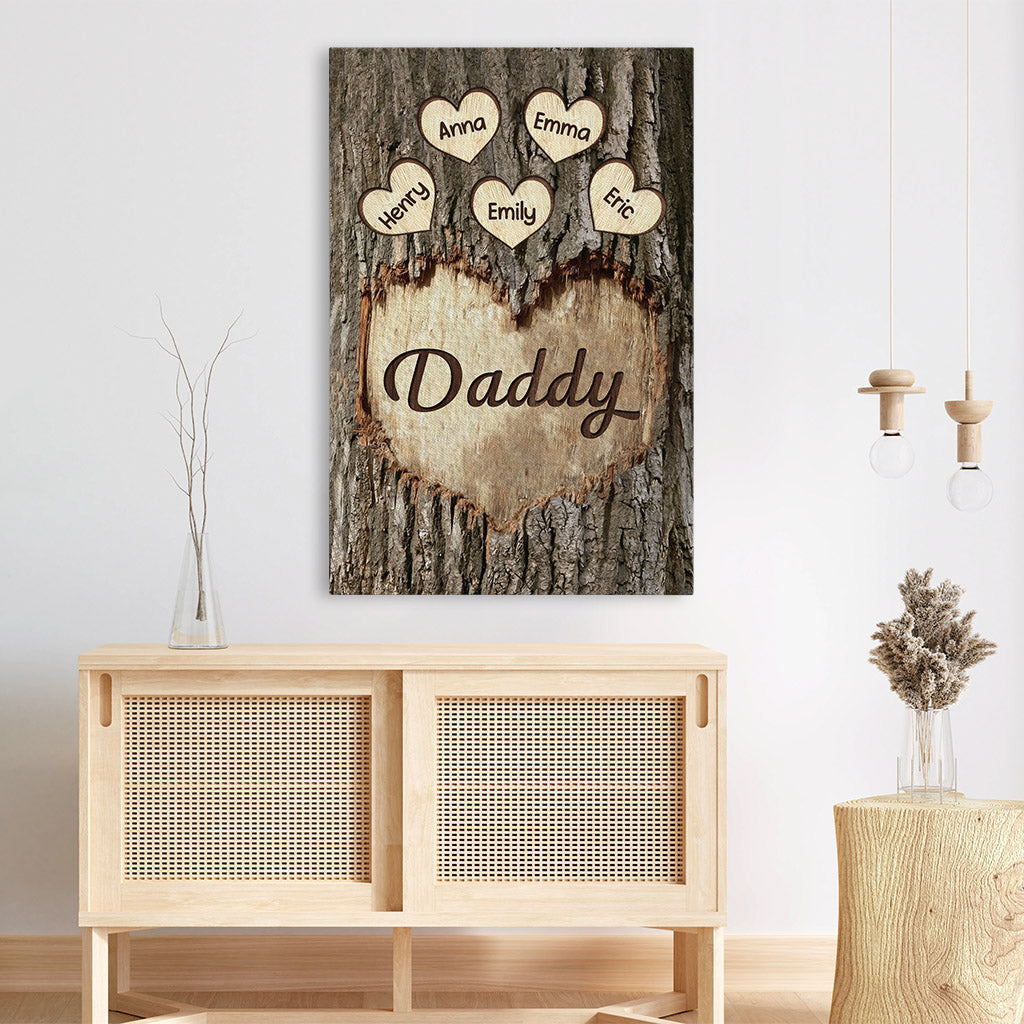 Personalized Mommy/Grandma Sweet Little Hearts On Trunk Canvas - Personal  House