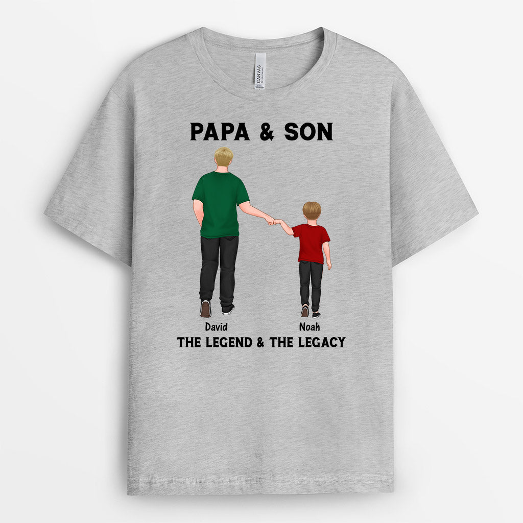 0974AUS2 Personalized T shirts Gifts Fist Bump Grandad Dad