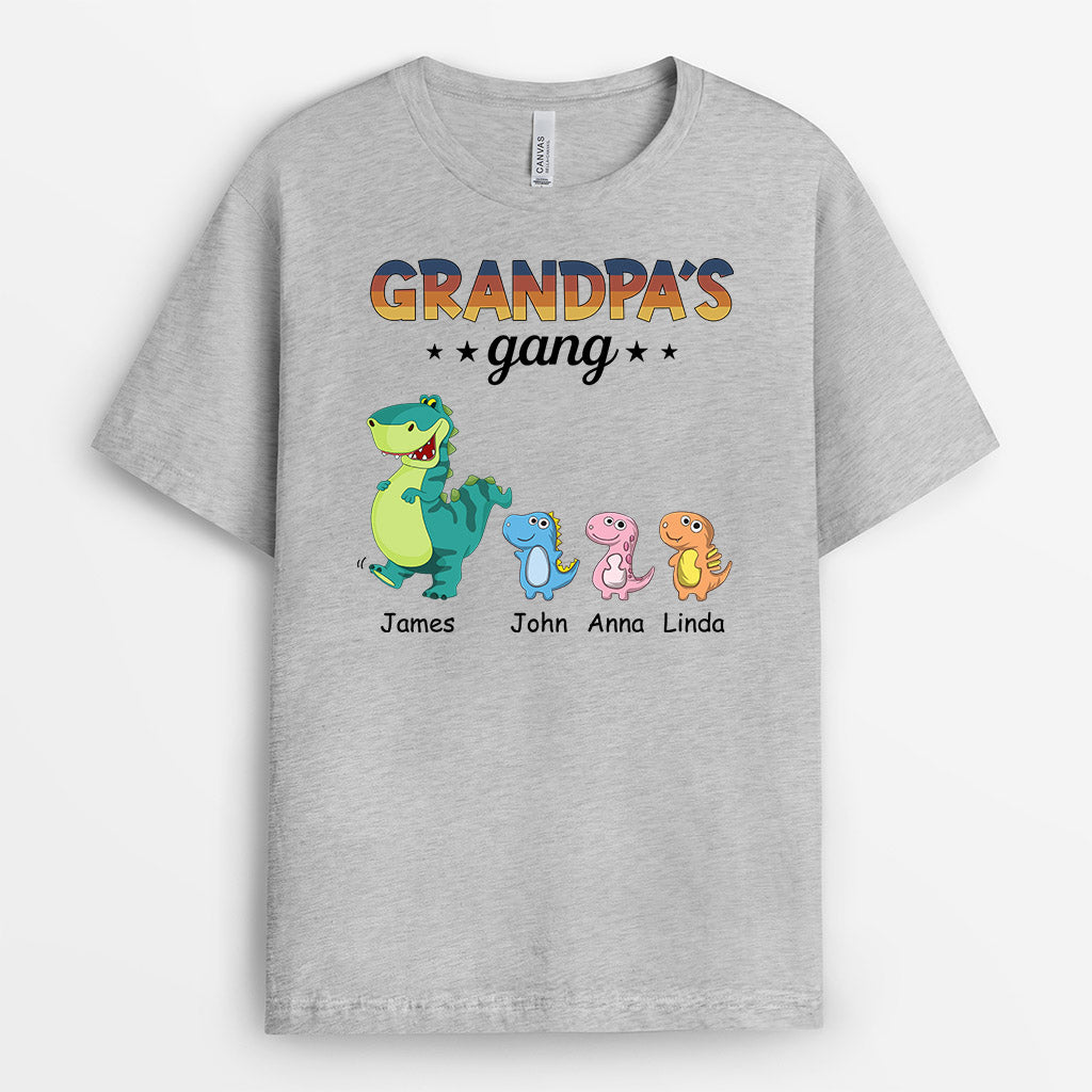 0975AUS2 Personalized T shirts Gifts Dinosaur Grandad Dad