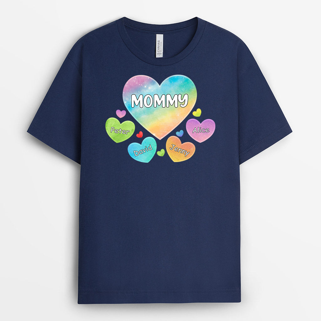 0976AUS2 Personalized T shirts Gifts Hearts Grandma Mom