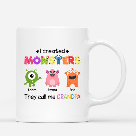 0978MUS1 Personalized Mug Gifts Monsters Grandpa Dad