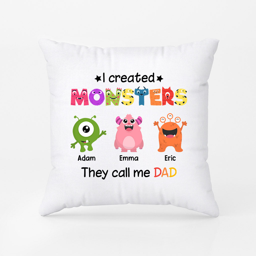 0978PUS1 Personalized Pillow Gifts Monsters Grandpa Dad