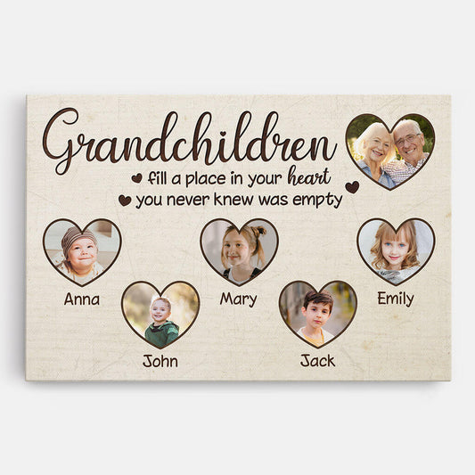 0981CUS1 Personalized Canvas Gifts Grandchildren Grandpa Grandma