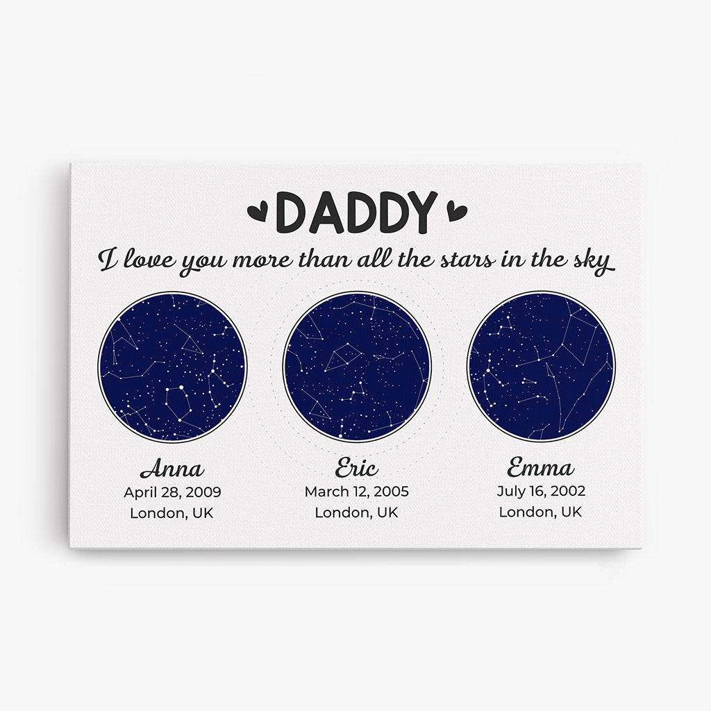 0982CUS1 Personalized Canvas Gifts Constellation Grandpa Dad