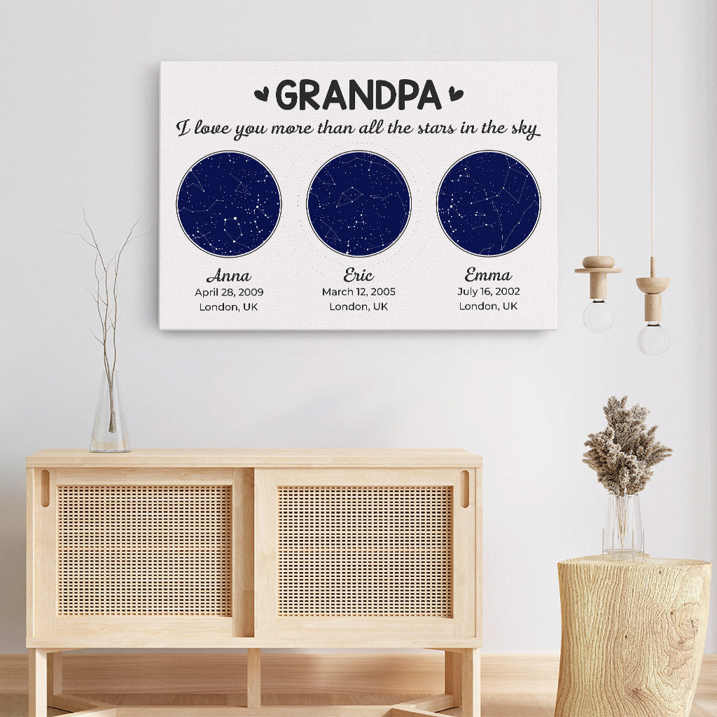 0982CUS3 Personalized Canvas Gifts Constellation Grandpa Dad