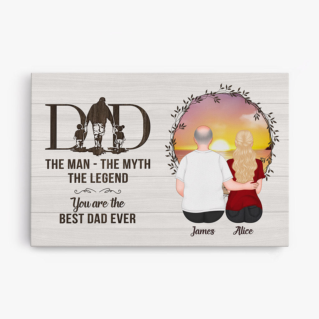 0984CUS1 Personalized Canvas Gifts Dad Children Grandpa Dad