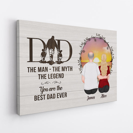 0984CUS2 Personalized Canvas Gifts Dad Children Grandpa Dad