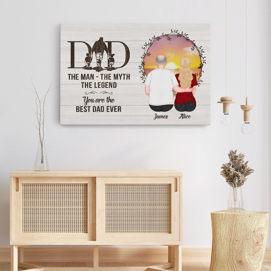 0984CUS3 Personalized Canvas Gifts Dad Children Grandpa Dad