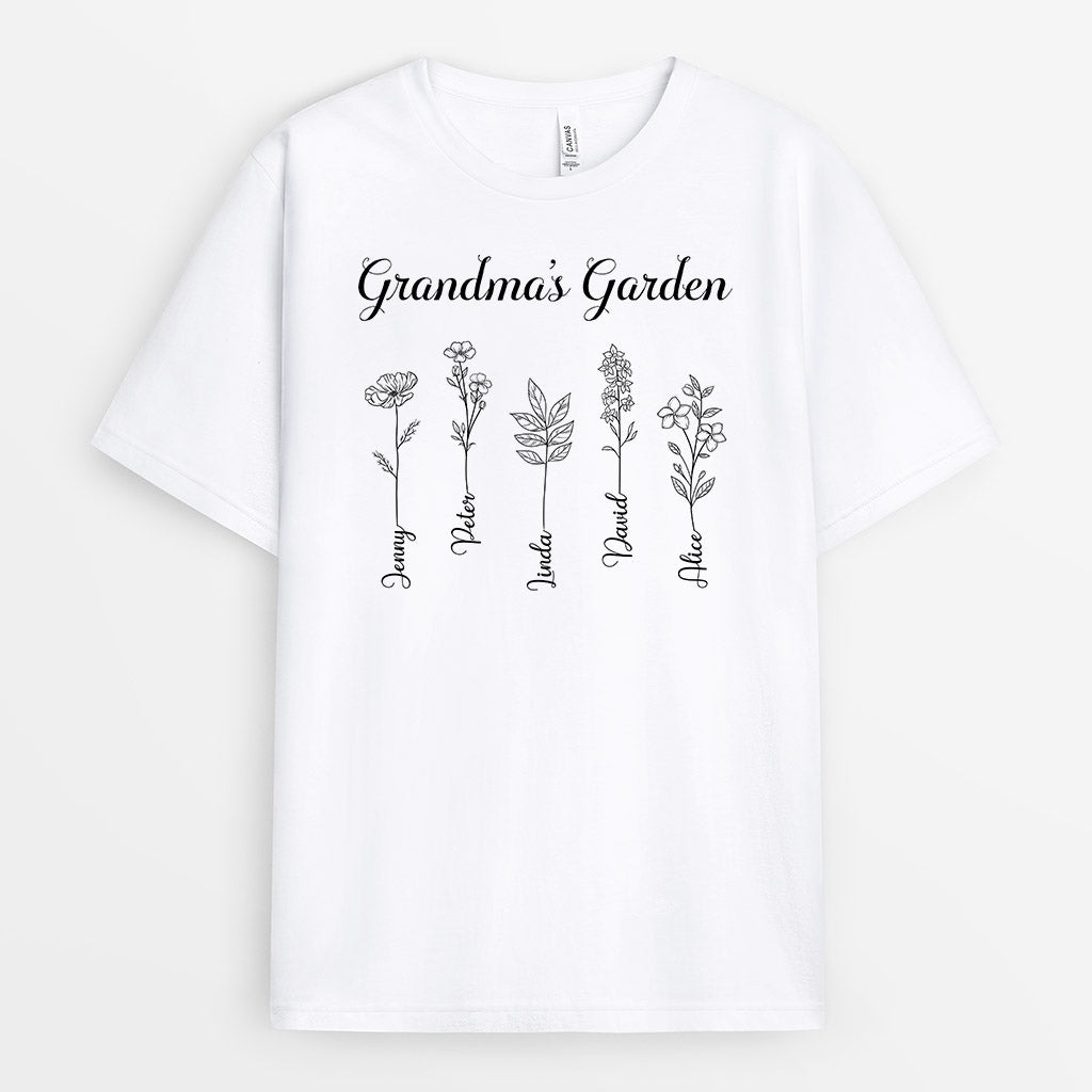 0985AUS2 Personalized T shirts Gifts Flowers Grandma Mom