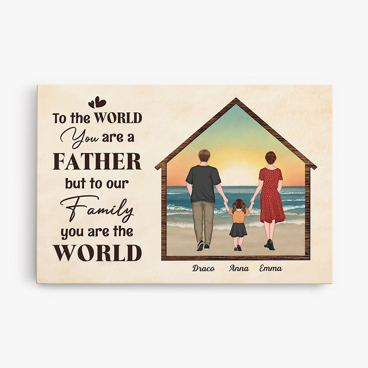 0990CUS1 Personalized Canvas Gifts Family Grandpa Dad