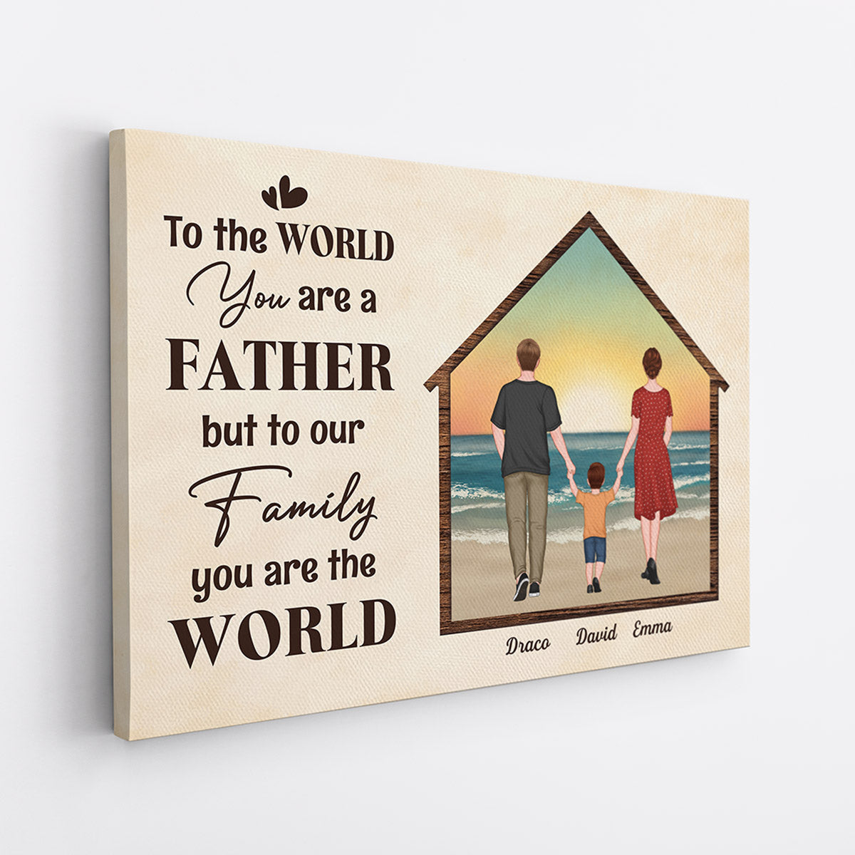 0990CUS2 Personalized Canvas Gifts Family Grandpa Dad