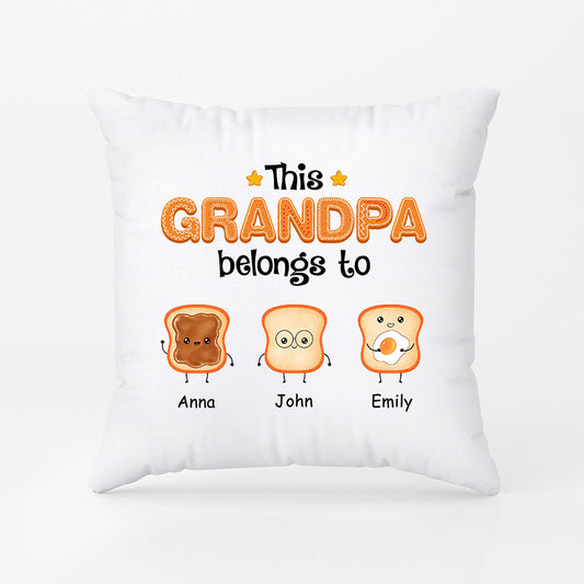 1002PUS2 Personalized Pillows Gifts Bread Grandpa Dad