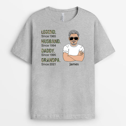 1004AUS2 Personalized T shirts Gifts Legend Grandpa Dad