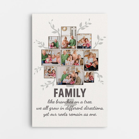 1007CUS1 Personalized Canvas Gifts Tree Family Mom Dad