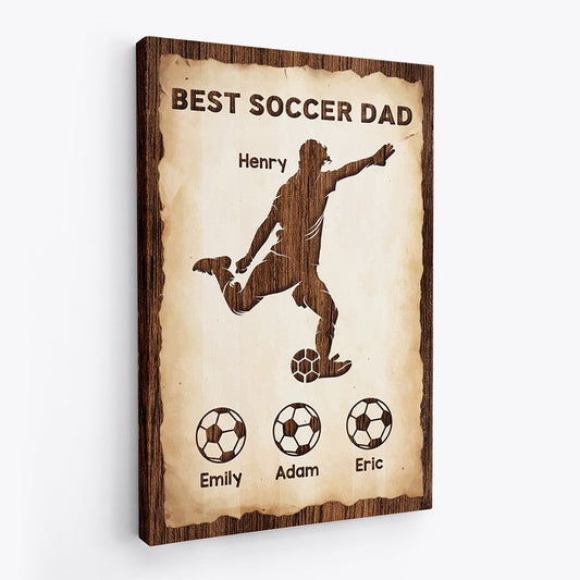 1015CUS2 Personalized Canvas Gifts Soccer Grandpa Dad
