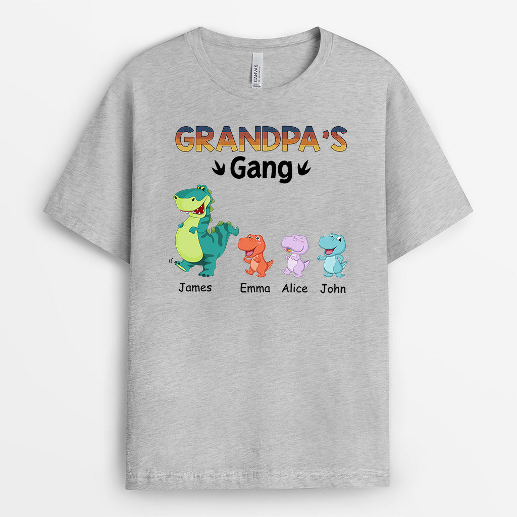 1021AUS1 Personalized T shirts Gifts Dinosaur Grandpa Dad