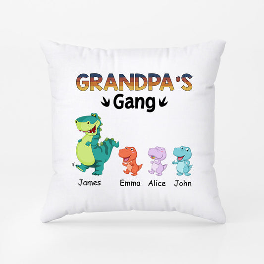 1021PUS2 Personalized Pillows Gifts Dinosaur Grandpa Dad