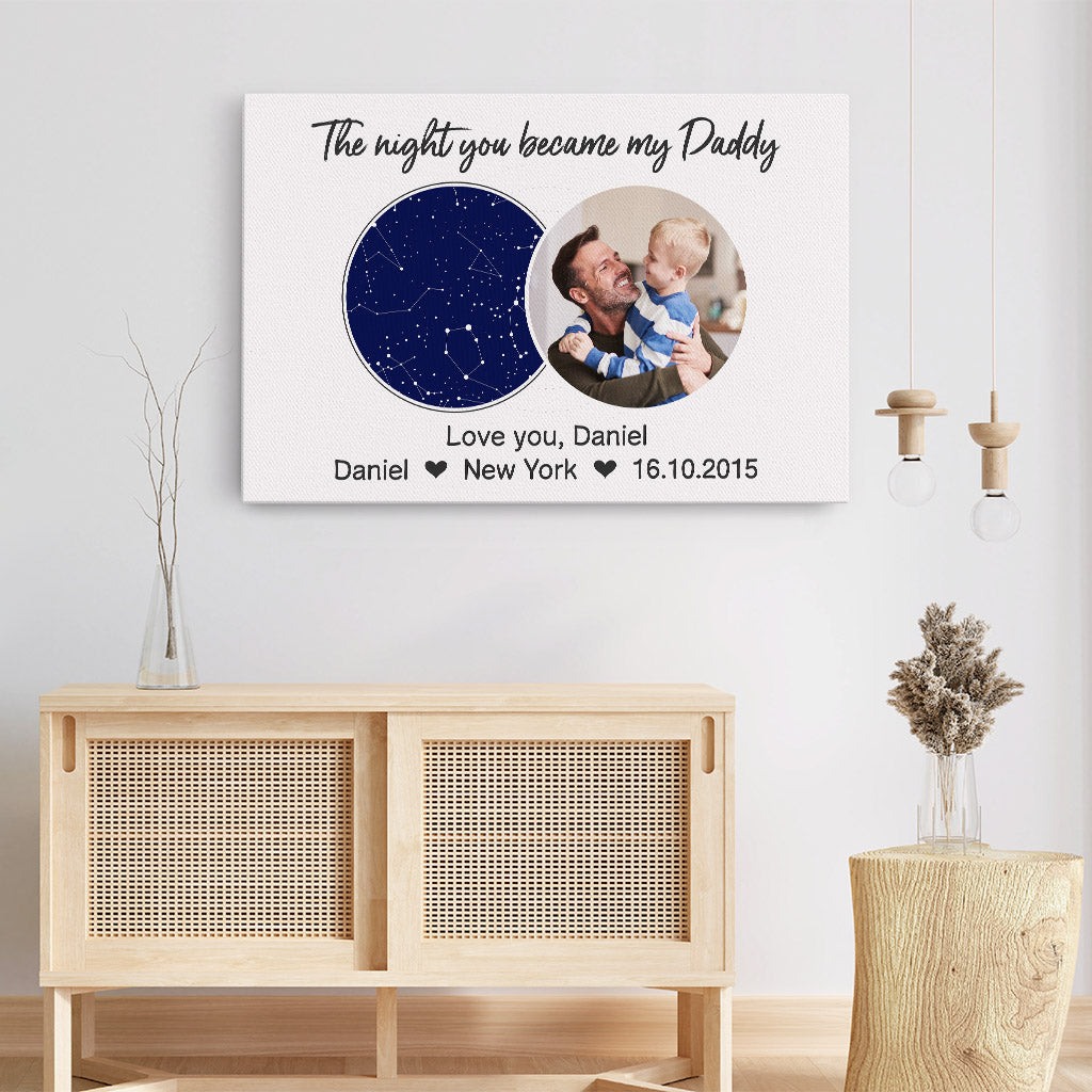 1030CUS3 Personalized Canvas Gifts Constellation Grandpa Dad