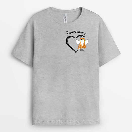 1034AUS1 Personalized T shirts Gifts Heart Cat Lovers