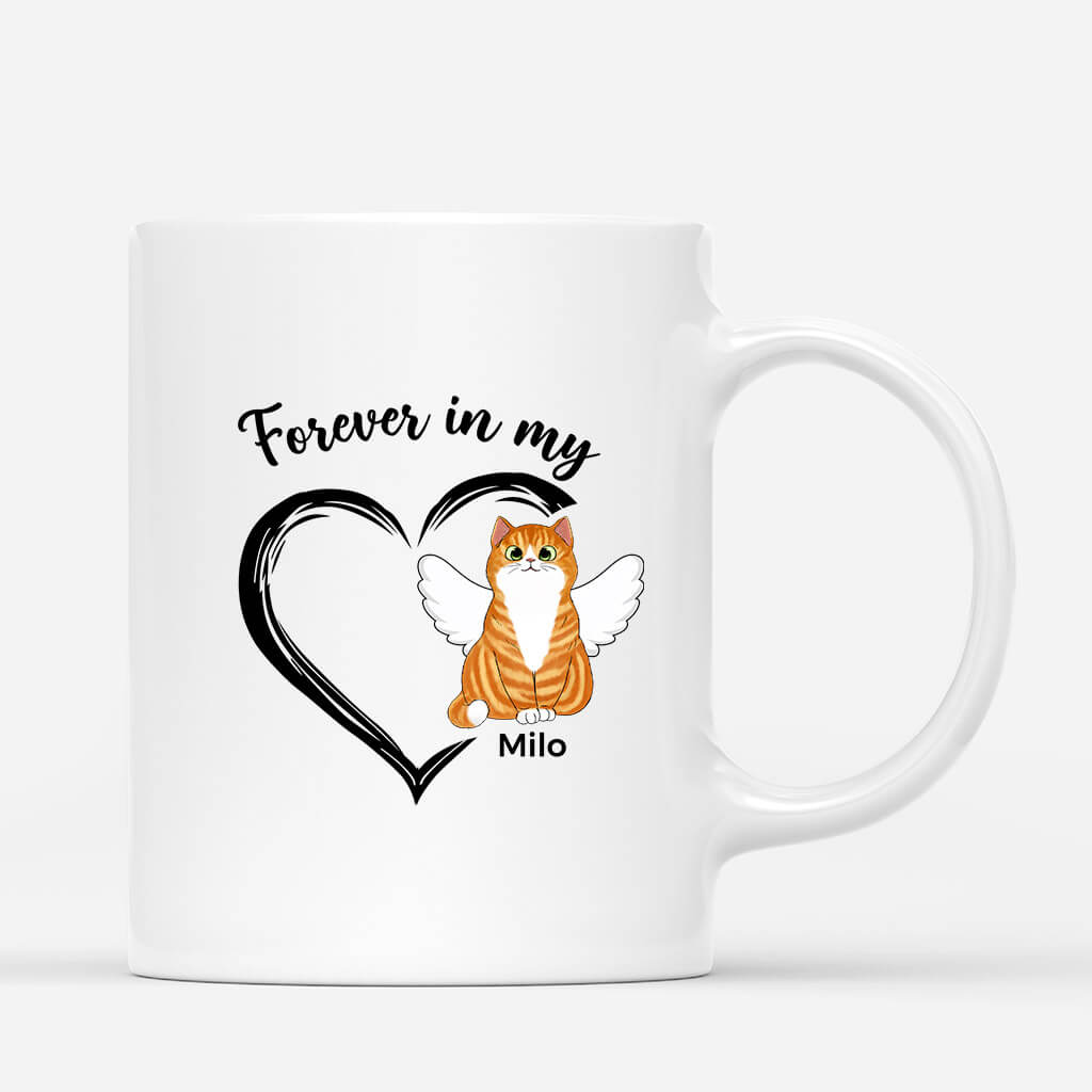 1034MUS1 Personalized Mugs Gifts Heart Cat Lovers