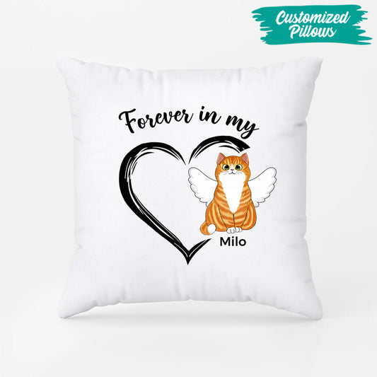 1034PUS2 Personalized Pillows Gifts Heart Cat Lovers