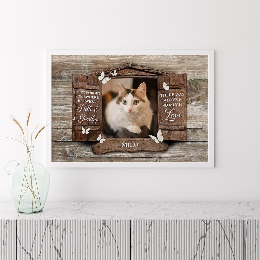 1036SUS3 Personalized poster Gifts Hello Goodbye Cat Lovers Copy