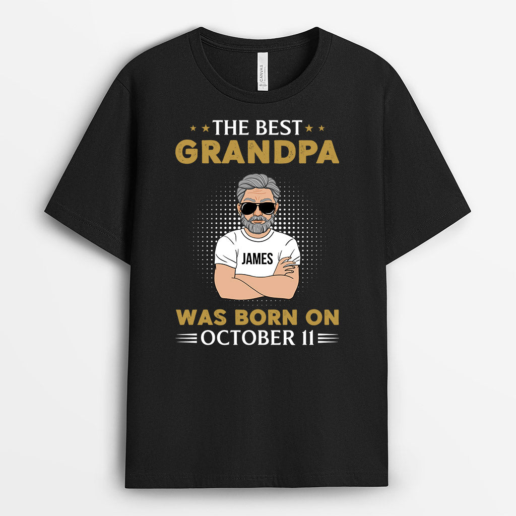 1041AUS2 Personalized T shirts Gifts Born Grandpa Dad