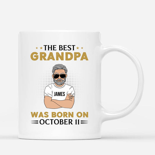 1041MUS1 Personalized Mugs Gifts Born Grandpa Dad