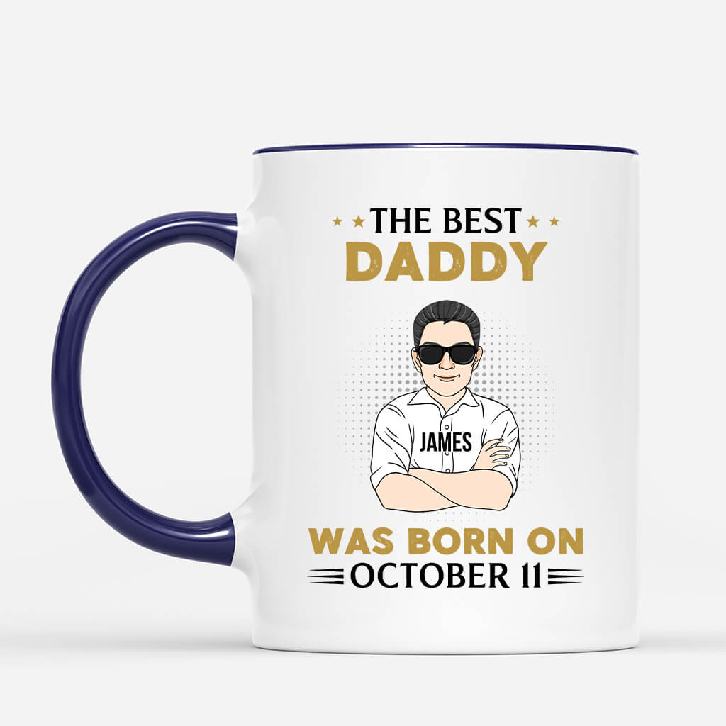 1041MUS2 Personalized Mugs Gifts Born Grandpa Dad