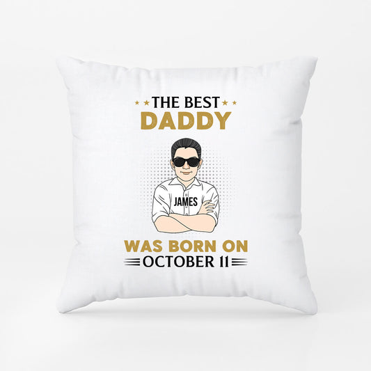 1041PUS1 Personalized Pillows Gifts Born Grandpa Dad