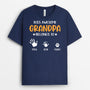 1043AUS2 Personalized T Shirts Gifts Handprints Grandpa Dad