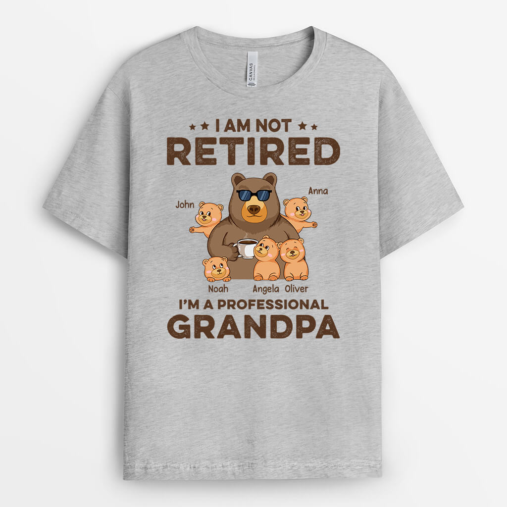 1044AUS1 personalized i am not retired im a professional grandad t shirt