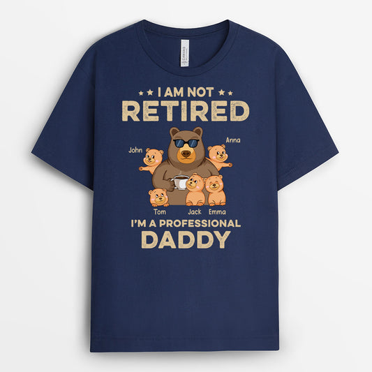 1044AUS2 Personalized T shirts Gifts Bear Retirement Grandpa Dad