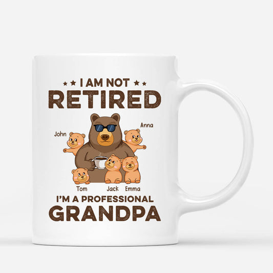 1044MUS1 Personalized Mugs Gifts Bear Retirement Grandpa Dad