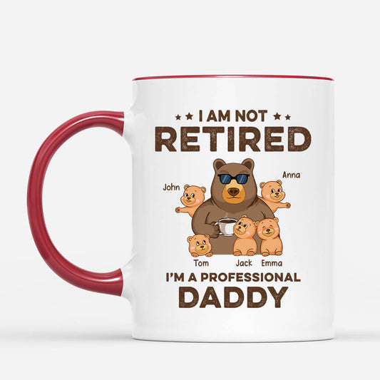1044MUS2 Personalized Mugs Gifts Bear Retirement Grandpa Dad