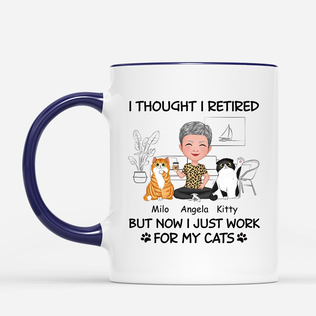 1046MUS2 Personalized Mugs Gifts Retirement Cat Cat Lovers