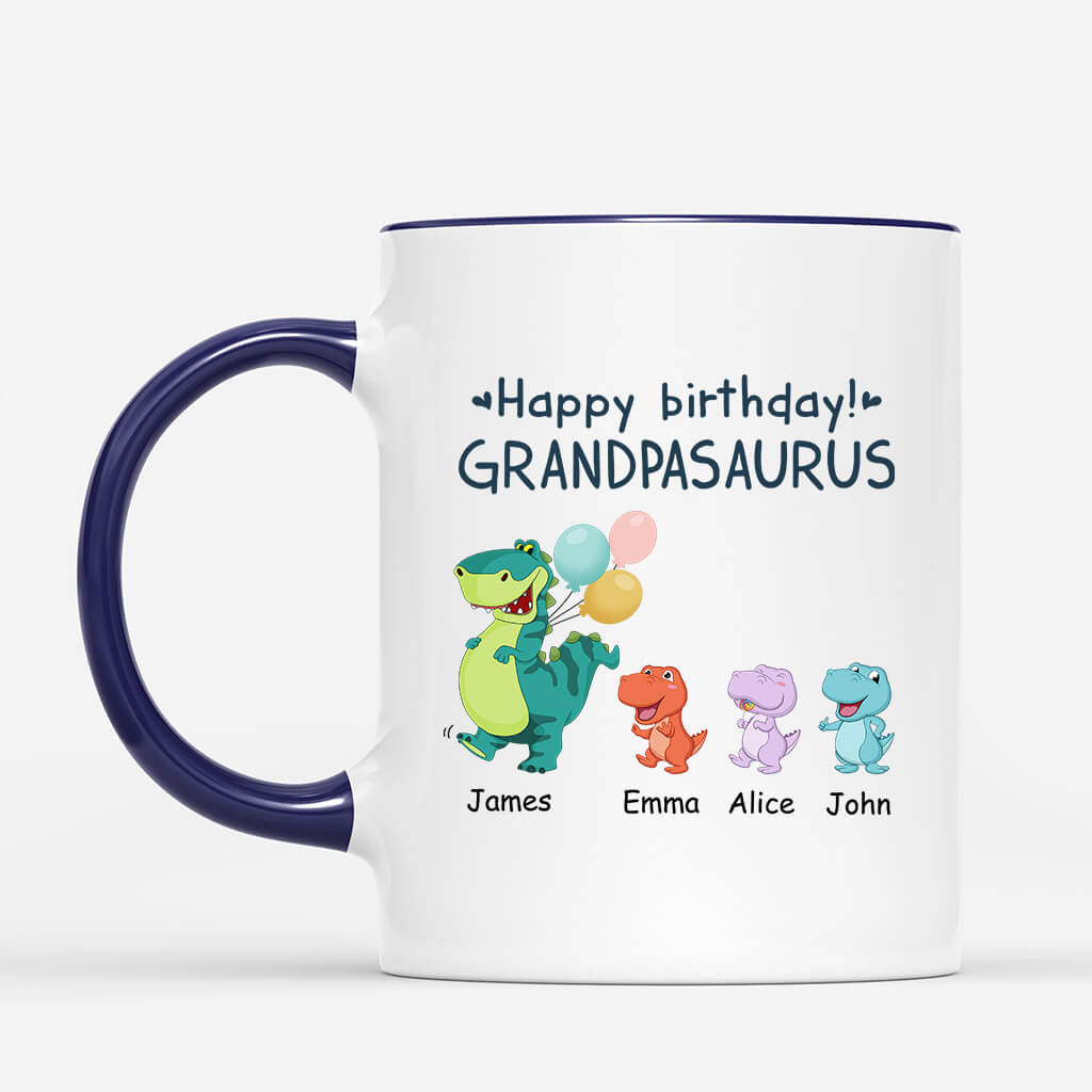 Happiness Is Being A Dad Grandpa And Great Grandpa Ceramic Mug