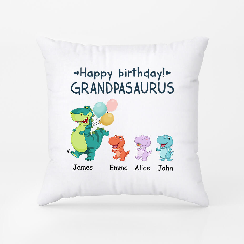 1050PUS1 Personalized Pillows Gifts Birthday Dinosaur Grandpa Dad