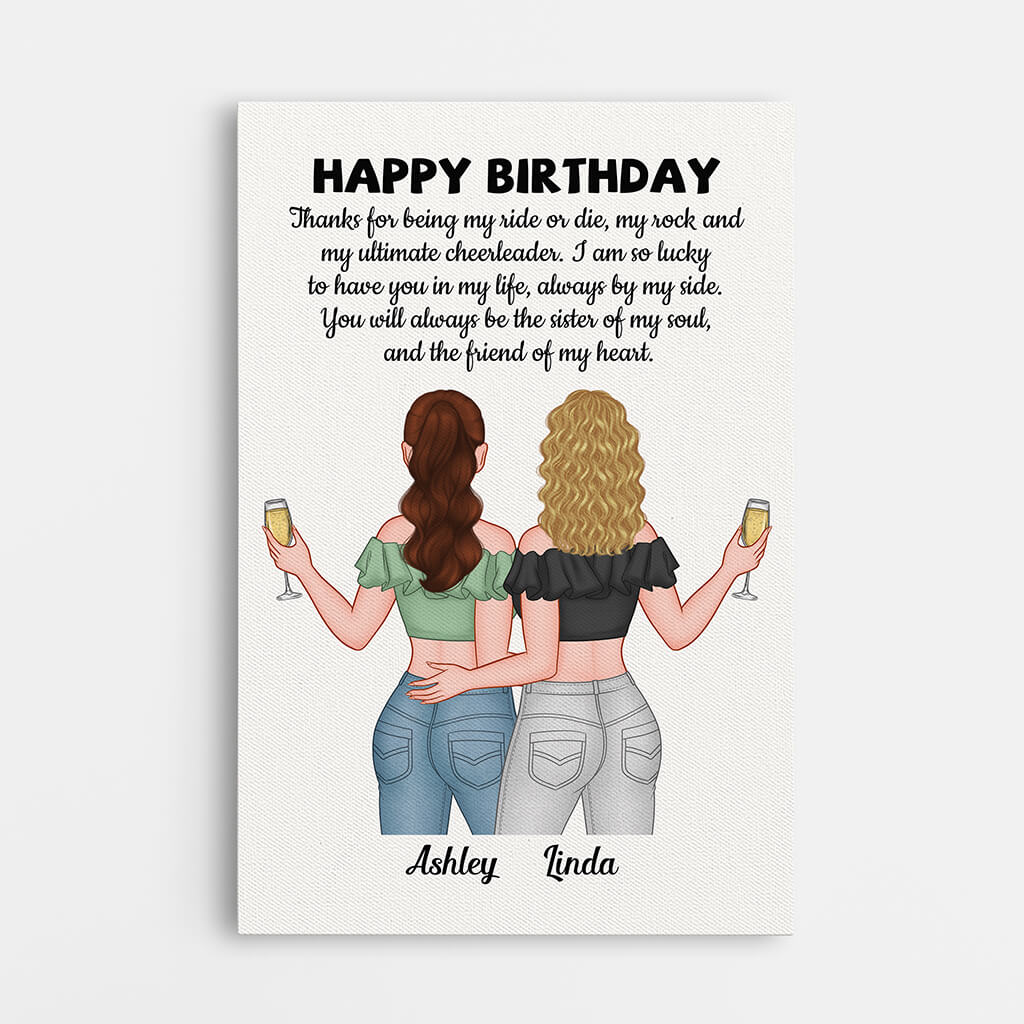 1056CUS1 Personalized Canvas Gifts Birthday Sister
