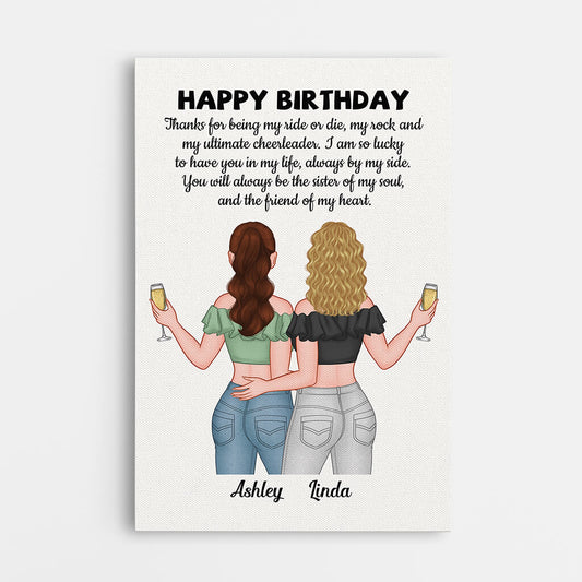 1056CUS1 Personalized Canvas Gifts Birthday Sister