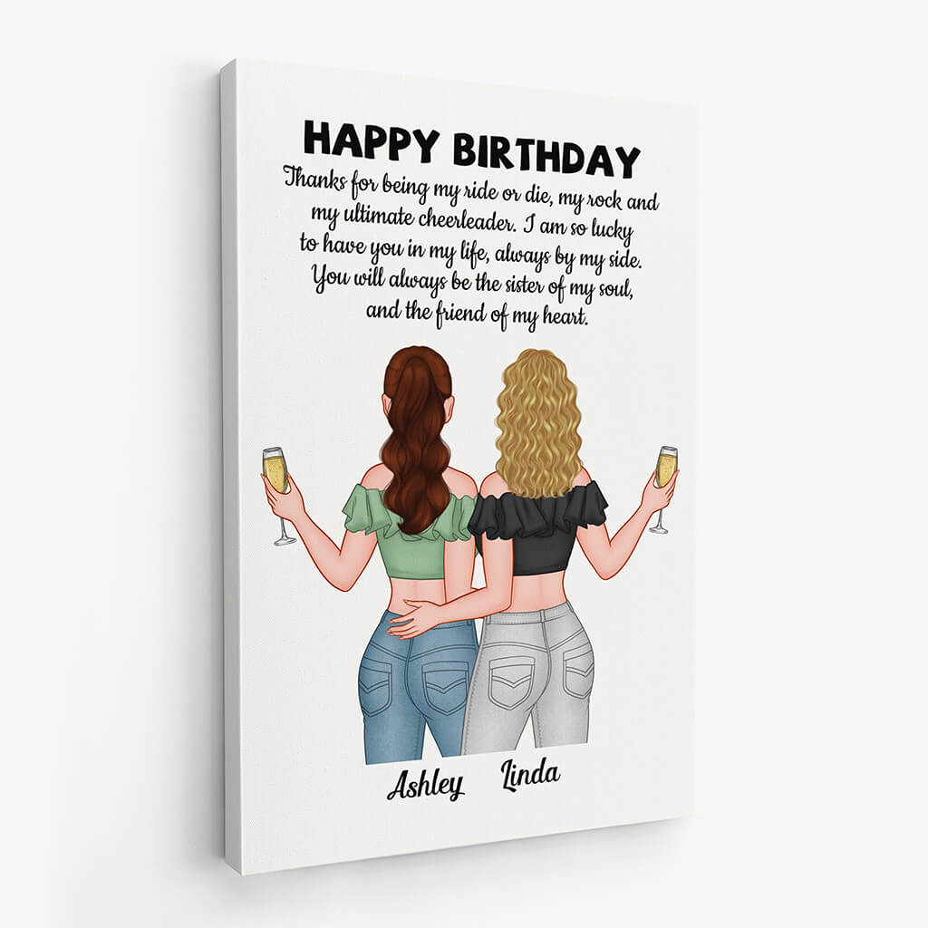 1056CUS2 Personalized Canvas Gifts Birthday Sister