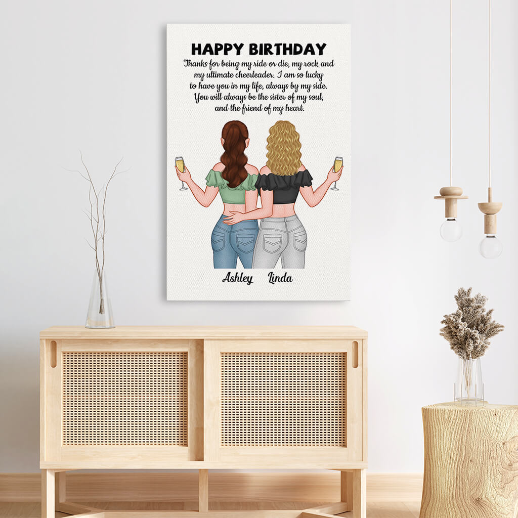 1056CUS3 Personalized Canvas Gifts Birthday Sister