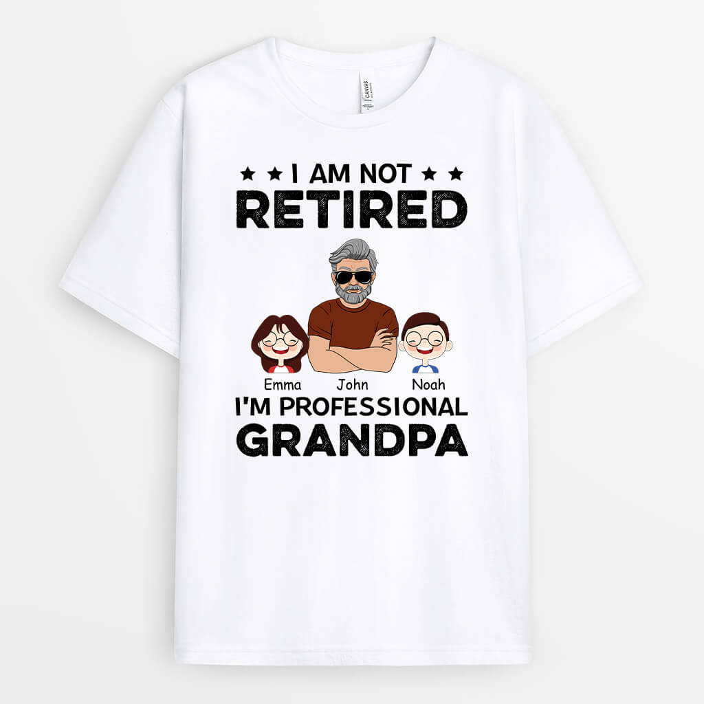 1057AUS1 Personalized T shirts Gifts Retired Grandad