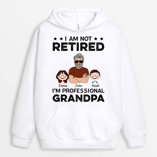1057HUS1 Personalized Hoodies Gifts Retired Grandad