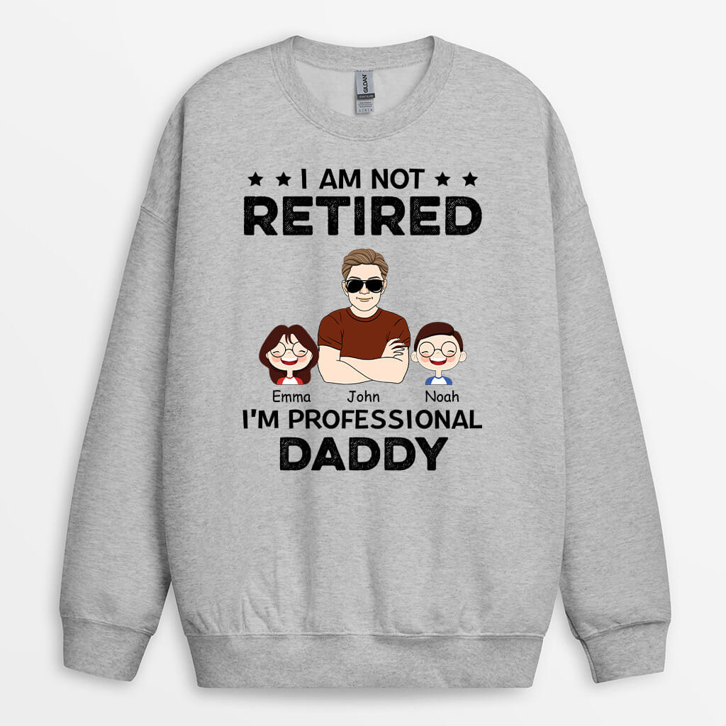 1057WUS2 Personalized Sweatshirts Gifts Retired Grandad