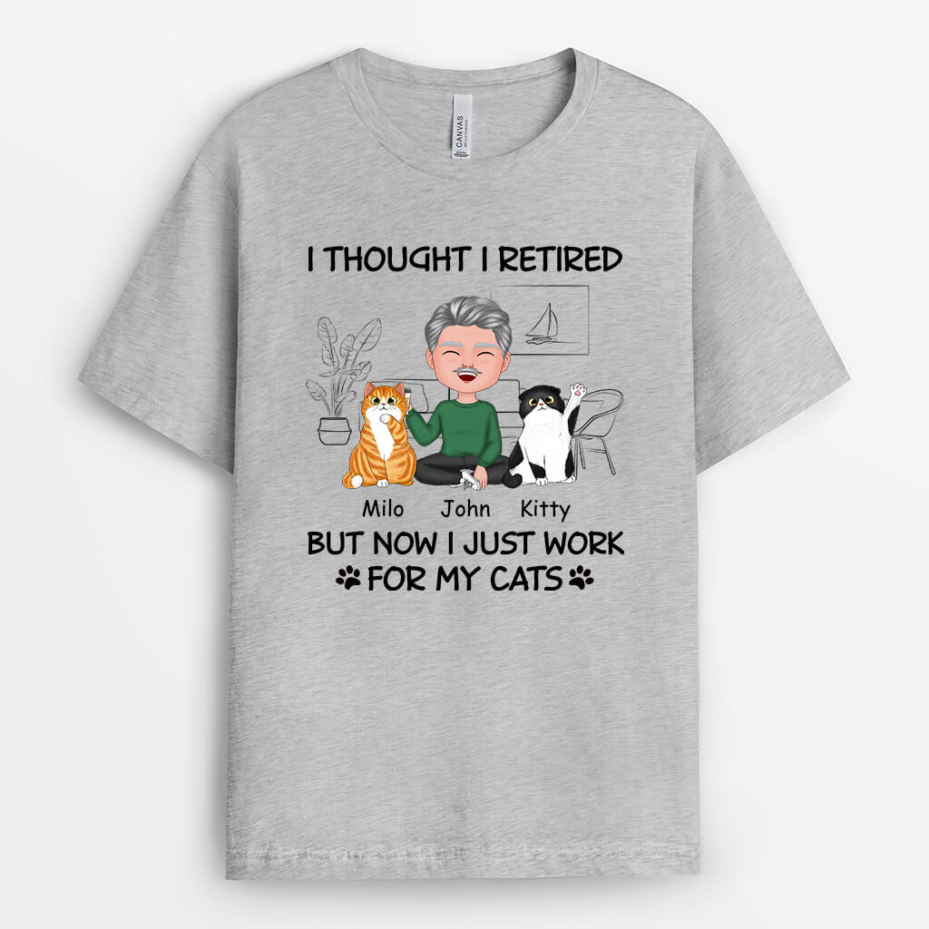 1060AUS1 Personalized T Shirts Gifts Retired Cat Cat Lovers