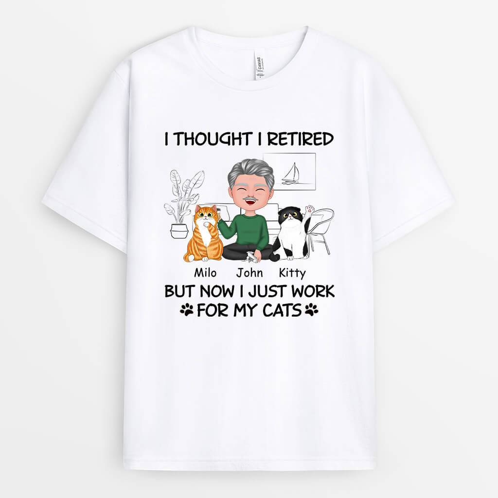 1060AUS2 Personalized T Shirts Gifts Retired Cat Cat Lovers