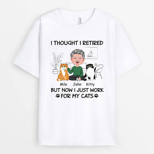 1060AUS2 Personalized T Shirts Gifts Retired Cat Cat Lovers