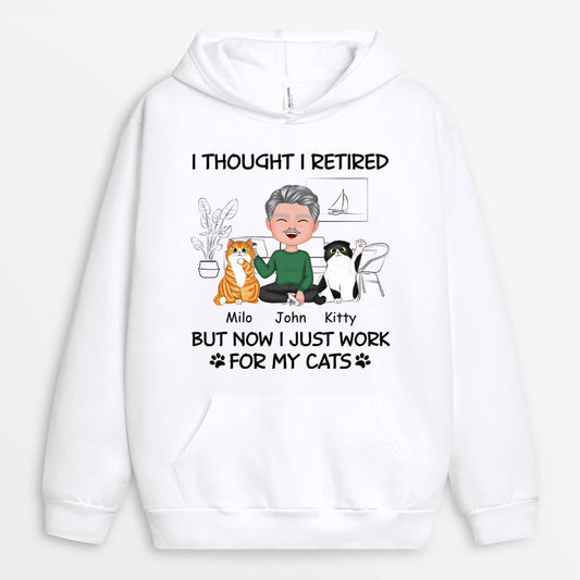 1060HUS1 Personalized Hoodie Gifts Retired Cat Cat Lovers