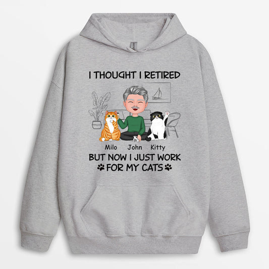 1060HUS2 Personalized Hoodie Gifts Retired Cat Cat Lovers